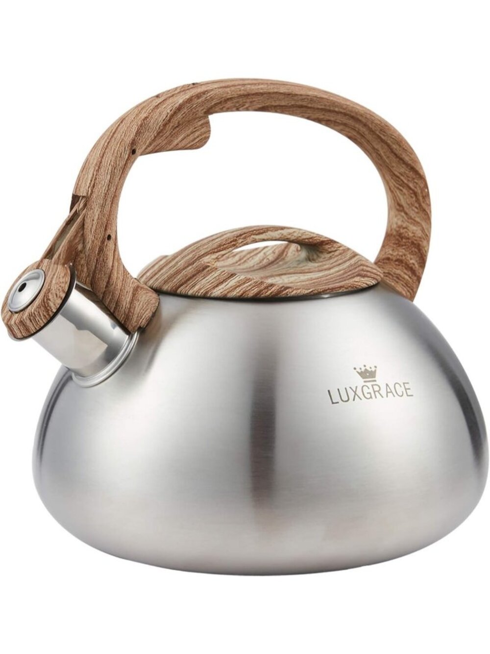Silver Kitchen Whistling Tea Kettle 2.2 Quart Stainless Steel Stovetop Induction